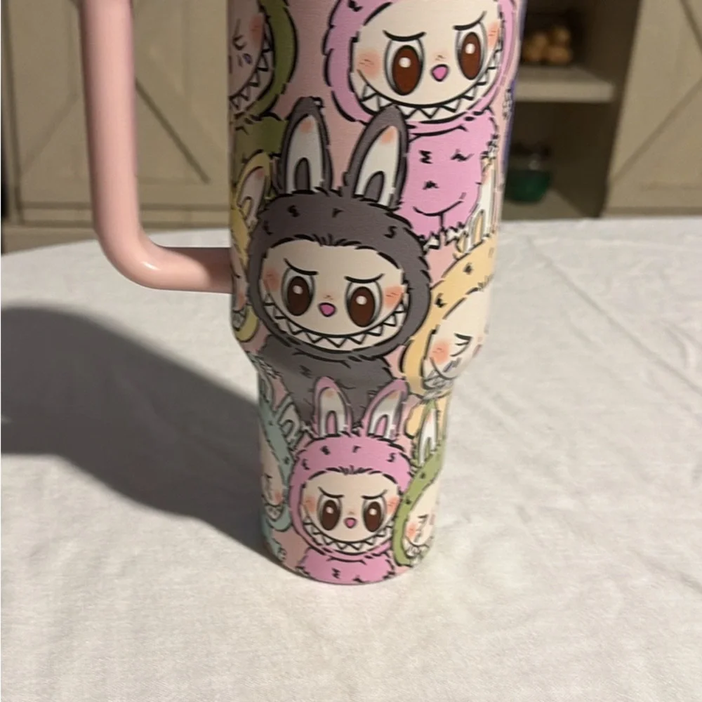 Stanley 40 oz Labubu Quencher Tumbler Pink No Straw - Picture 2 of 3